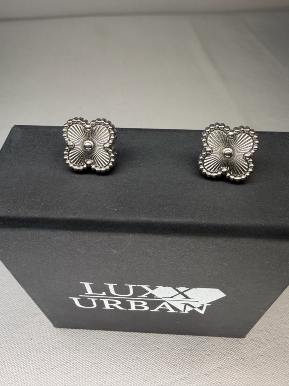 Silver Clover Stud Earrings